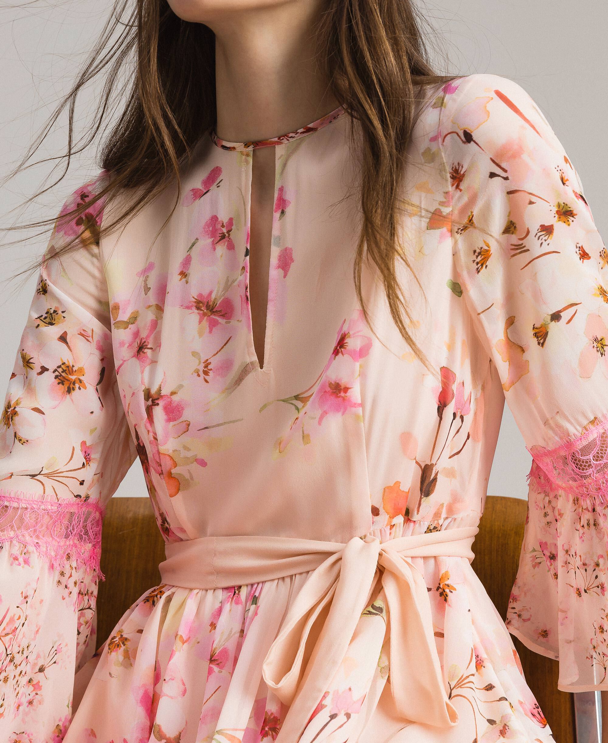 Floral print georgette dress